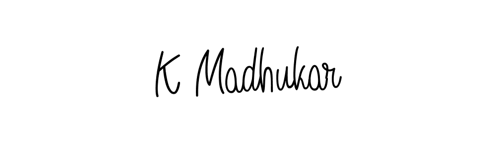 Make a beautiful signature design for name K Madhukar. With this signature (Angelique-Rose-font-FFP) style, you can create a handwritten signature for free. K Madhukar signature style 5 images and pictures png