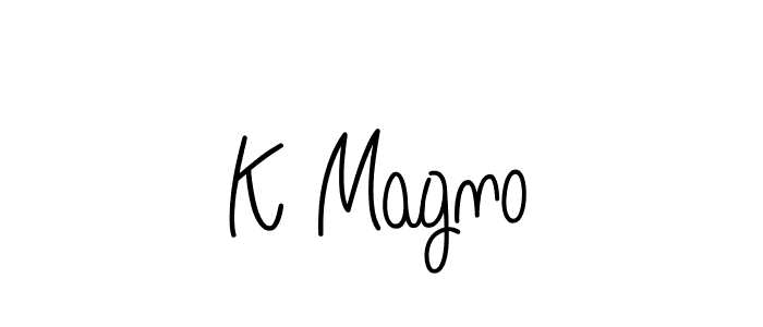 How to Draw K Magno signature style? Angelique-Rose-font-FFP is a latest design signature styles for name K Magno. K Magno signature style 5 images and pictures png