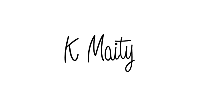 You should practise on your own different ways (Angelique-Rose-font-FFP) to write your name (K Maity) in signature. don't let someone else do it for you. K Maity signature style 5 images and pictures png