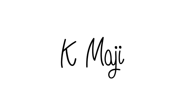 You should practise on your own different ways (Angelique-Rose-font-FFP) to write your name (K Maji) in signature. don't let someone else do it for you. K Maji signature style 5 images and pictures png