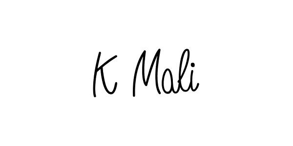 How to make K Mali name signature. Use Angelique-Rose-font-FFP style for creating short signs online. This is the latest handwritten sign. K Mali signature style 5 images and pictures png