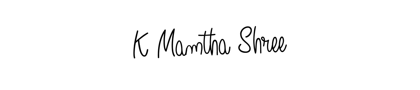 K Mamtha Shree stylish signature style. Best Handwritten Sign (Angelique-Rose-font-FFP) for my name. Handwritten Signature Collection Ideas for my name K Mamtha Shree. K Mamtha Shree signature style 5 images and pictures png