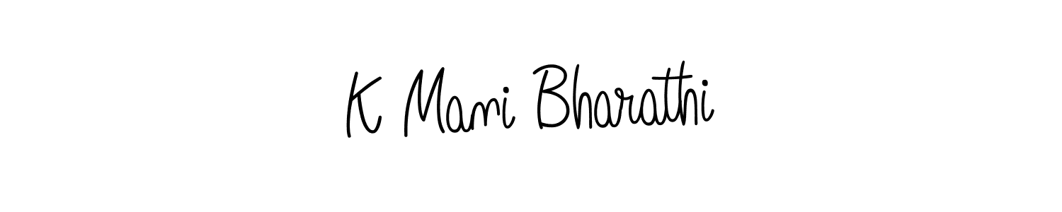 The best way (Angelique-Rose-font-FFP) to make a short signature is to pick only two or three words in your name. The name K Mani Bharathi include a total of six letters. For converting this name. K Mani Bharathi signature style 5 images and pictures png