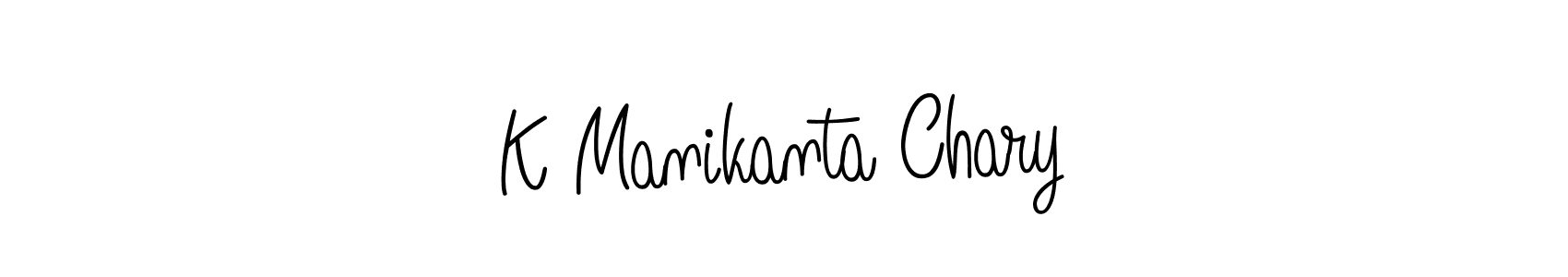 How to make K Manikanta Chary name signature. Use Angelique-Rose-font-FFP style for creating short signs online. This is the latest handwritten sign. K Manikanta Chary signature style 5 images and pictures png