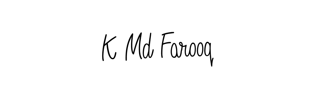 The best way (Angelique-Rose-font-FFP) to make a short signature is to pick only two or three words in your name. The name K Md Farooq include a total of six letters. For converting this name. K Md Farooq signature style 5 images and pictures png
