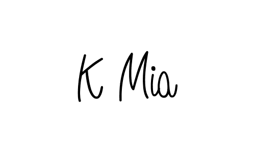 How to make K Mia name signature. Use Angelique-Rose-font-FFP style for creating short signs online. This is the latest handwritten sign. K Mia signature style 5 images and pictures png
