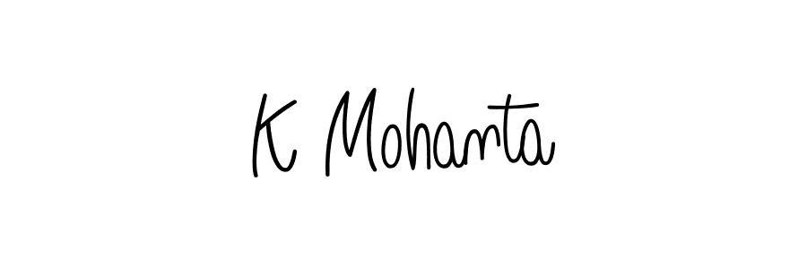 Use a signature maker to create a handwritten signature online. With this signature software, you can design (Angelique-Rose-font-FFP) your own signature for name K Mohanta. K Mohanta signature style 5 images and pictures png
