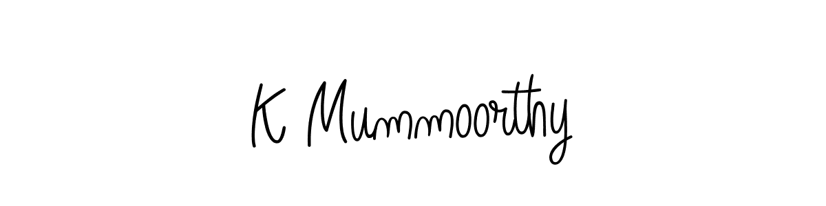 Make a beautiful signature design for name K Mummoorthy. With this signature (Angelique-Rose-font-FFP) style, you can create a handwritten signature for free. K Mummoorthy signature style 5 images and pictures png