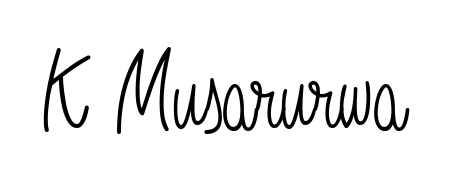 Create your official email sign-off with K Musarurwa name in Angelique-Rose-font-FFP style. Crisp, clean, and perfectly legible across all screens. K Musarurwa signature style 5 images and pictures png