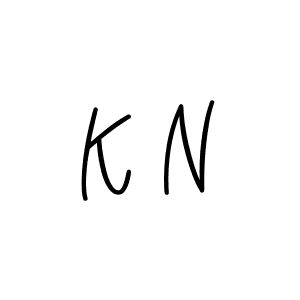 How to make K N name signature. Use Angelique-Rose-font-FFP style for creating short signs online. This is the latest handwritten sign. K N signature style 5 images and pictures png