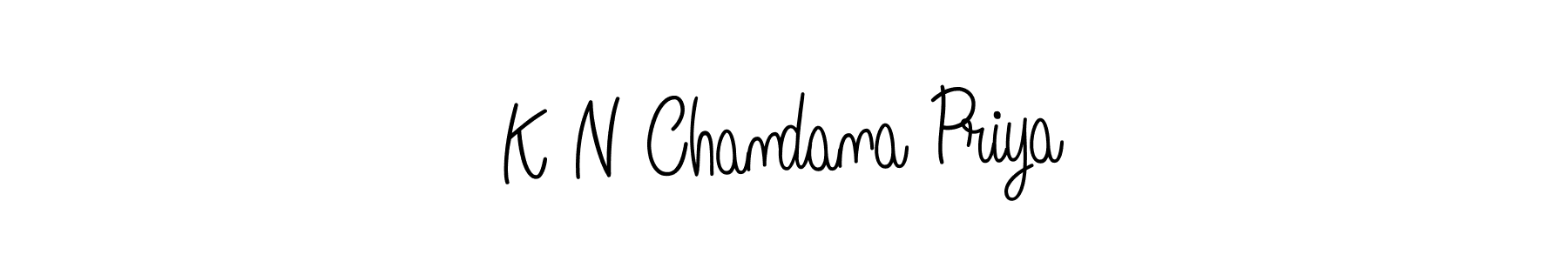 K N Chandana Priya stylish signature style. Best Handwritten Sign (Angelique-Rose-font-FFP) for my name. Handwritten Signature Collection Ideas for my name K N Chandana Priya. K N Chandana Priya signature style 5 images and pictures png