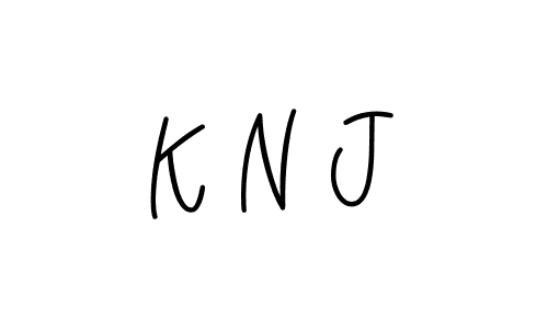 Use a signature maker to create a handwritten signature online. With this signature software, you can design (Angelique-Rose-font-FFP) your own signature for name K N J. K N J signature style 5 images and pictures png