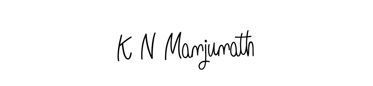 The best way (Angelique-Rose-font-FFP) to make a short signature is to pick only two or three words in your name. The name K N Manjunath include a total of six letters. For converting this name. K N Manjunath signature style 5 images and pictures png