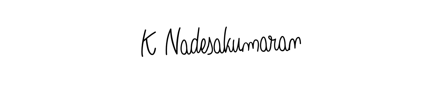How to make K Nadesakumaran name signature. Use Angelique-Rose-font-FFP style for creating short signs online. This is the latest handwritten sign. K Nadesakumaran signature style 5 images and pictures png