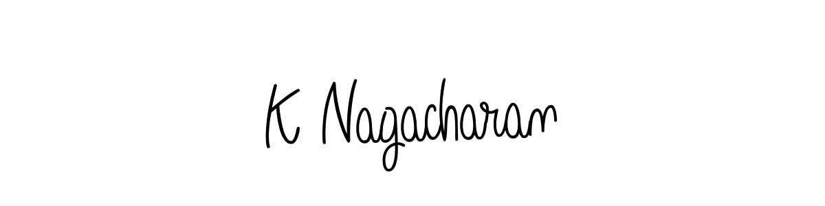 You should practise on your own different ways (Angelique-Rose-font-FFP) to write your name (K Nagacharan) in signature. don't let someone else do it for you. K Nagacharan signature style 5 images and pictures png