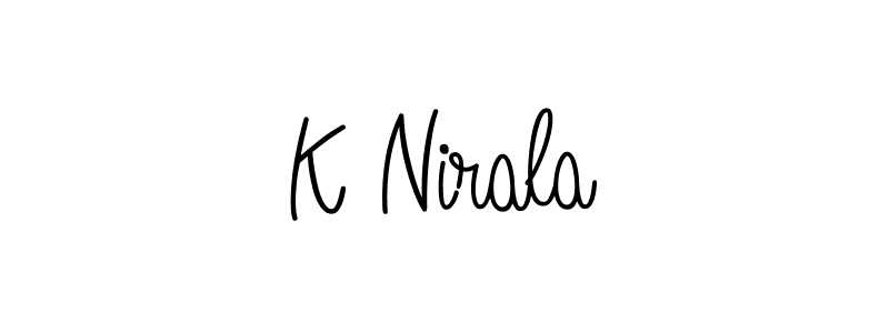 You should practise on your own different ways (Angelique-Rose-font-FFP) to write your name (K Nirala) in signature. don't let someone else do it for you. K Nirala signature style 5 images and pictures png