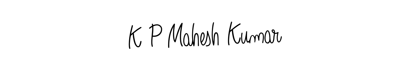 How to make K P Mahesh Kumar name signature. Use Angelique-Rose-font-FFP style for creating short signs online. This is the latest handwritten sign. K P Mahesh Kumar signature style 5 images and pictures png