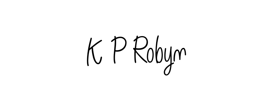 You should practise on your own different ways (Angelique-Rose-font-FFP) to write your name (K P Robyn) in signature. don't let someone else do it for you. K P Robyn signature style 5 images and pictures png