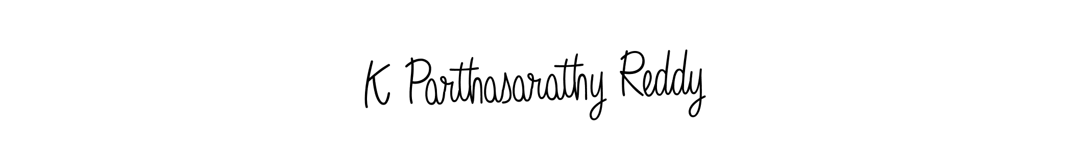 The best way (Angelique-Rose-font-FFP) to make a short signature is to pick only two or three words in your name. The name K Parthasarathy Reddy include a total of six letters. For converting this name. K Parthasarathy Reddy signature style 5 images and pictures png