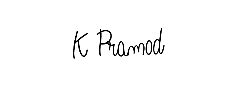 You should practise on your own different ways (Angelique-Rose-font-FFP) to write your name (K Pramod) in signature. don't let someone else do it for you. K Pramod signature style 5 images and pictures png