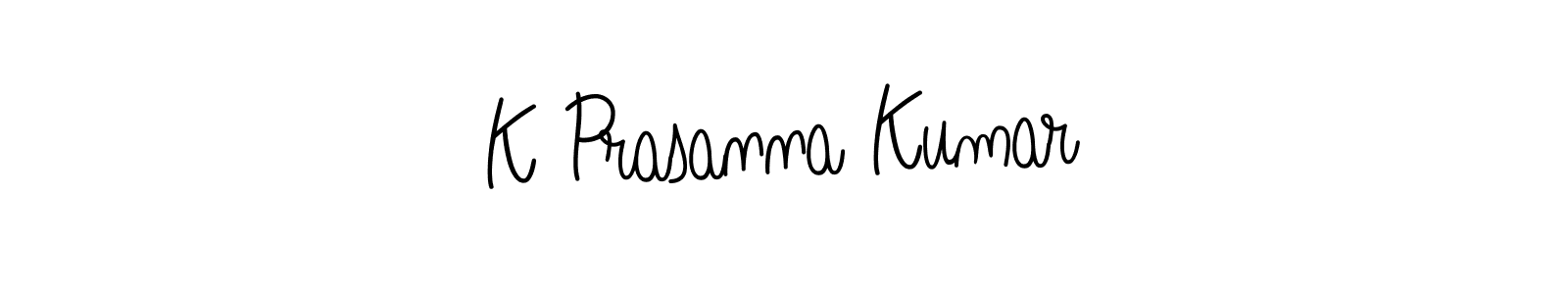 How to make K Prasanna Kumar name signature. Use Angelique-Rose-font-FFP style for creating short signs online. This is the latest handwritten sign. K Prasanna Kumar signature style 5 images and pictures png