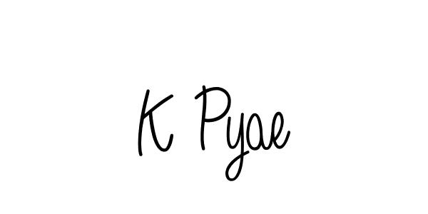 if you are searching for the best signature style for your name K Pyae. so please give up your signature search. here we have designed multiple signature styles  using Angelique-Rose-font-FFP. K Pyae signature style 5 images and pictures png