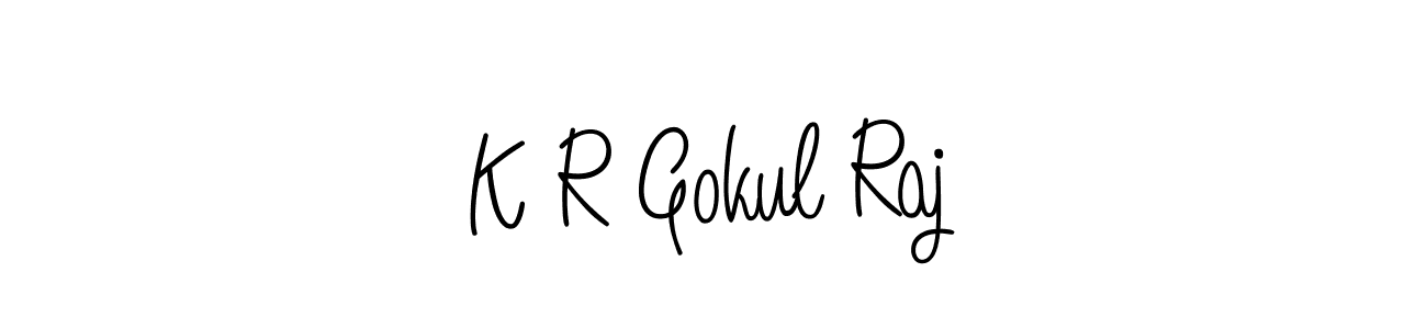 How to make K R Gokul Raj signature? Angelique-Rose-font-FFP is a professional autograph style. Create handwritten signature for K R Gokul Raj name. K R Gokul Raj signature style 5 images and pictures png