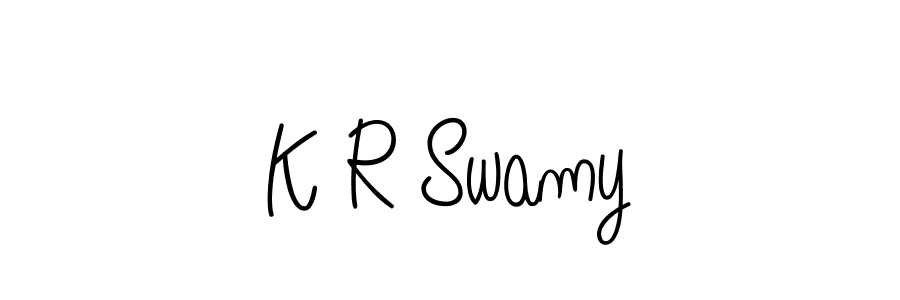 You should practise on your own different ways (Angelique-Rose-font-FFP) to write your name (K R Swamy) in signature. don't let someone else do it for you. K R Swamy signature style 5 images and pictures png