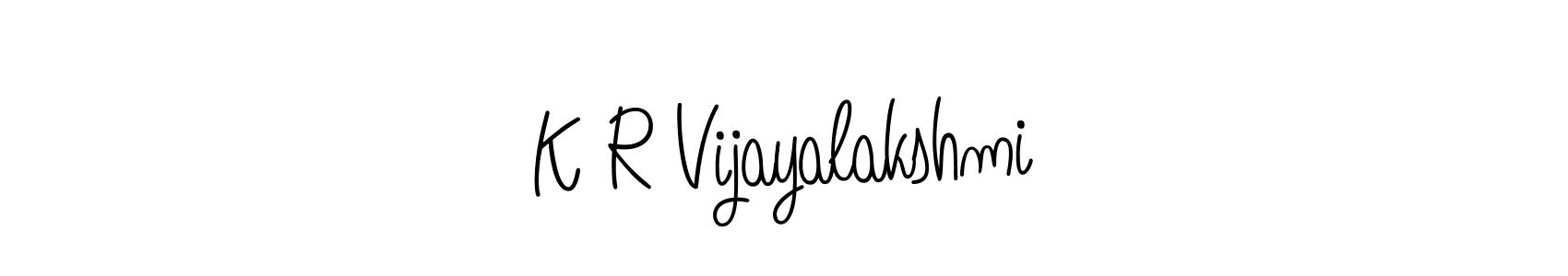 How to make K R Vijayalakshmi name signature. Use Angelique-Rose-font-FFP style for creating short signs online. This is the latest handwritten sign. K R Vijayalakshmi signature style 5 images and pictures png