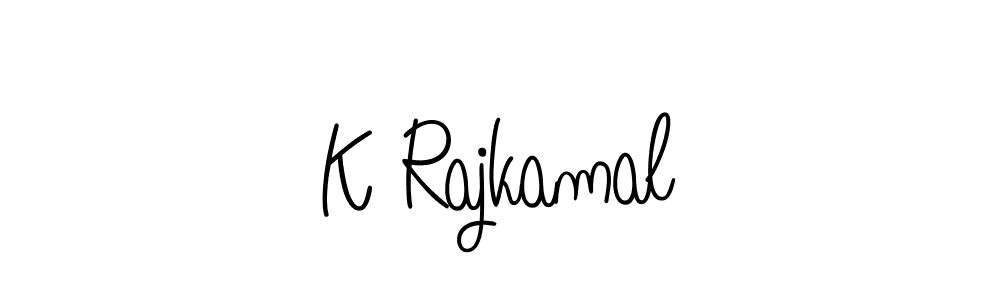 Use a signature maker to create a handwritten signature online. With this signature software, you can design (Angelique-Rose-font-FFP) your own signature for name K Rajkamal. K Rajkamal signature style 5 images and pictures png