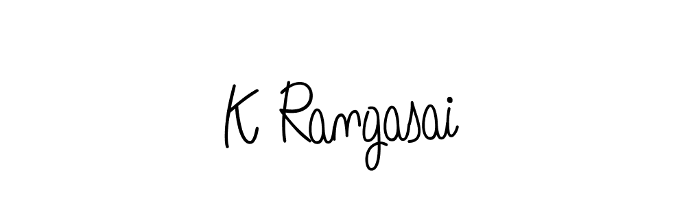 You should practise on your own different ways (Angelique-Rose-font-FFP) to write your name (K Rangasai) in signature. don't let someone else do it for you. K Rangasai signature style 5 images and pictures png