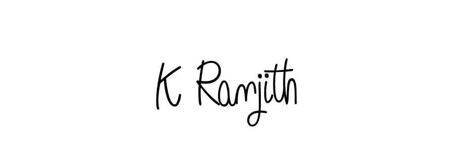 Create a beautiful signature design for name K Ranjith. With this signature (Angelique-Rose-font-FFP) fonts, you can make a handwritten signature for free. K Ranjith signature style 5 images and pictures png