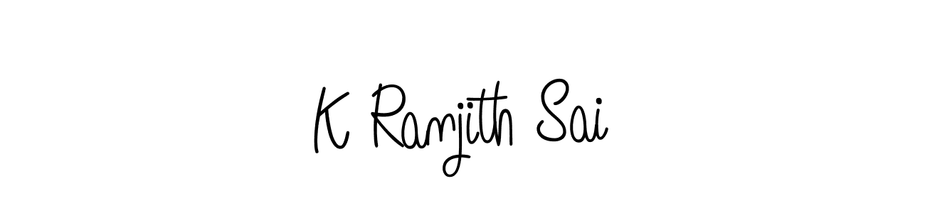 How to make K Ranjith Sai name signature. Use Angelique-Rose-font-FFP style for creating short signs online. This is the latest handwritten sign. K Ranjith Sai signature style 5 images and pictures png