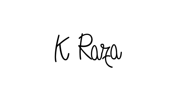 You should practise on your own different ways (Angelique-Rose-font-FFP) to write your name (K Raza) in signature. don't let someone else do it for you. K Raza signature style 5 images and pictures png