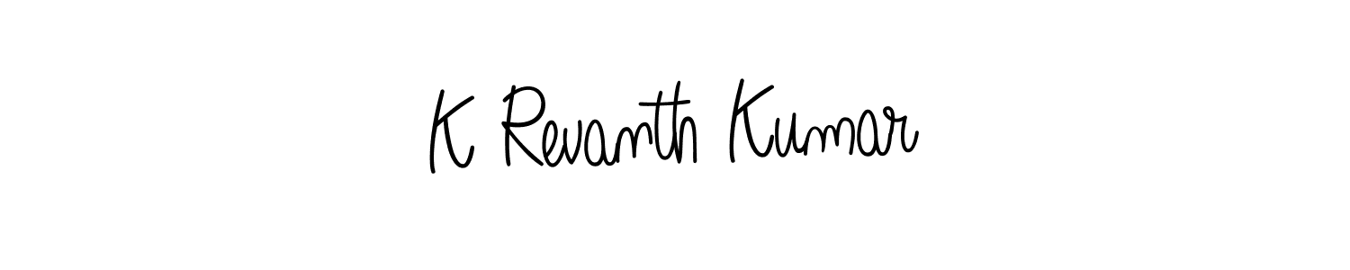 Create a beautiful signature design for name K Revanth Kumar. With this signature (Angelique-Rose-font-FFP) fonts, you can make a handwritten signature for free. K Revanth Kumar signature style 5 images and pictures png