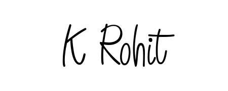 Try this chic K Rohit handwritten sign style. Using Angelique-Rose-font-FFP font elements, it gives your name a sleek, memorable identity. K Rohit signature style 5 images and pictures png
