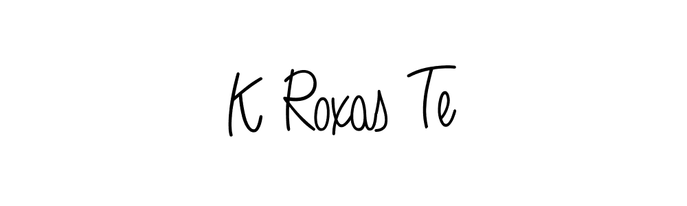 Use a signature maker to create a handwritten signature online. With this signature software, you can design (Angelique-Rose-font-FFP) your own signature for name K Roxas Te. K Roxas Te signature style 5 images and pictures png