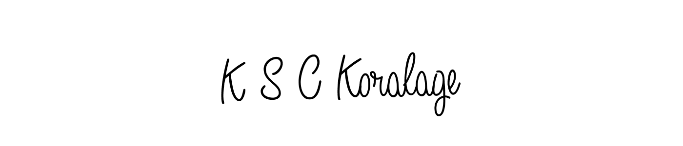 How to Draw K S C Koralage signature style? Angelique-Rose-font-FFP is a latest design signature styles for name K S C Koralage. K S C Koralage signature style 5 images and pictures png