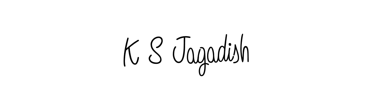 The best way (Angelique-Rose-font-FFP) to make a short signature is to pick only two or three words in your name. The name K S Jagadish include a total of six letters. For converting this name. K S Jagadish signature style 5 images and pictures png