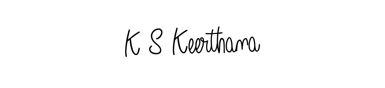 You should practise on your own different ways (Angelique-Rose-font-FFP) to write your name (K S Keerthana) in signature. don't let someone else do it for you. K S Keerthana signature style 5 images and pictures png
