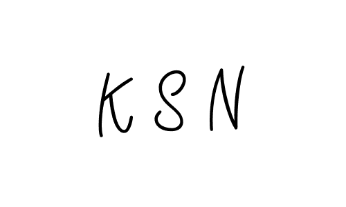 Make a beautiful signature design for name K S N. With this signature (Angelique-Rose-font-FFP) style, you can create a handwritten signature for free. K S N signature style 5 images and pictures png