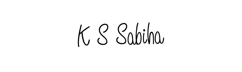 Design your own signature with our free online signature maker. With this signature software, you can create a handwritten (Angelique-Rose-font-FFP) signature for name K S Sabiha. K S Sabiha signature style 5 images and pictures png