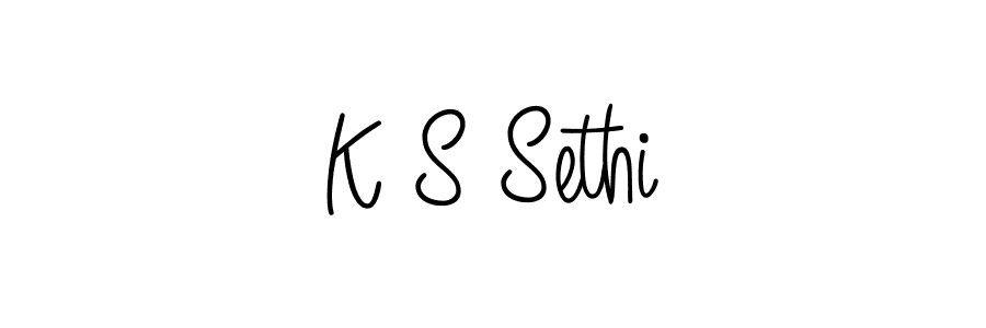 The best way (Angelique-Rose-font-FFP) to make a short signature is to pick only two or three words in your name. The name K S Sethi include a total of six letters. For converting this name. K S Sethi signature style 5 images and pictures png