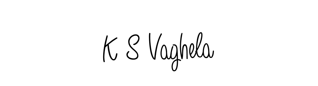 Make a beautiful signature design for name K S Vaghela. With this signature (Angelique-Rose-font-FFP) style, you can create a handwritten signature for free. K S Vaghela signature style 5 images and pictures png