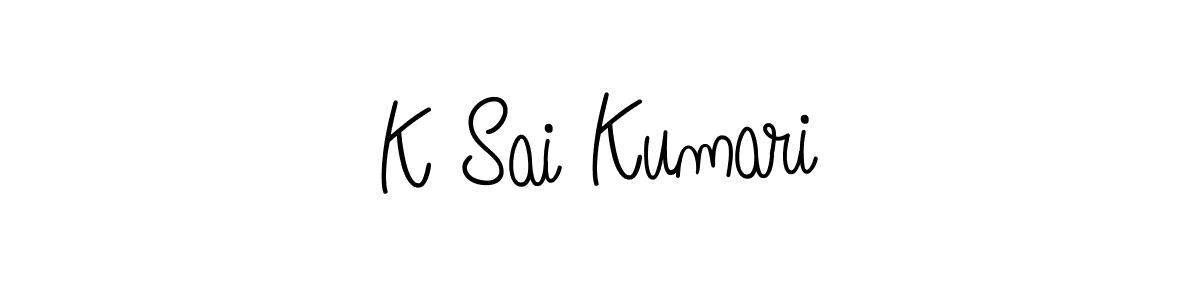 How to make K Sai Kumari name signature. Use Angelique-Rose-font-FFP style for creating short signs online. This is the latest handwritten sign. K Sai Kumari signature style 5 images and pictures png