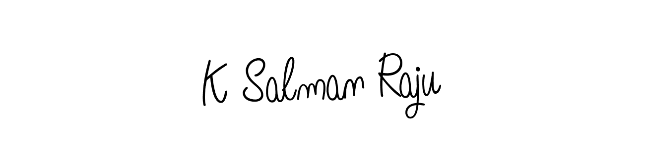 K Salman Raju stylish signature style. Best Handwritten Sign (Angelique-Rose-font-FFP) for my name. Handwritten Signature Collection Ideas for my name K Salman Raju. K Salman Raju signature style 5 images and pictures png