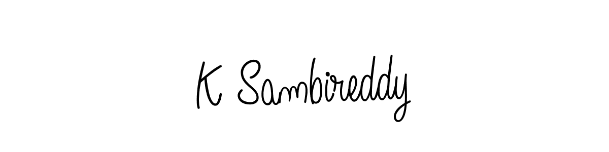 How to make K Sambireddy name signature. Use Angelique-Rose-font-FFP style for creating short signs online. This is the latest handwritten sign. K Sambireddy signature style 5 images and pictures png