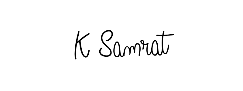 Make a beautiful signature design for name K Samrat. With this signature (Angelique-Rose-font-FFP) style, you can create a handwritten signature for free. K Samrat signature style 5 images and pictures png