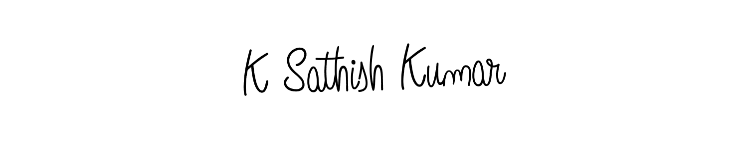 Make a beautiful signature design for name K Sathish Kumar. With this signature (Angelique-Rose-font-FFP) style, you can create a handwritten signature for free. K Sathish Kumar signature style 5 images and pictures png