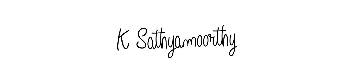 You should practise on your own different ways (Angelique-Rose-font-FFP) to write your name (K Sathyamoorthy) in signature. don't let someone else do it for you. K Sathyamoorthy signature style 5 images and pictures png